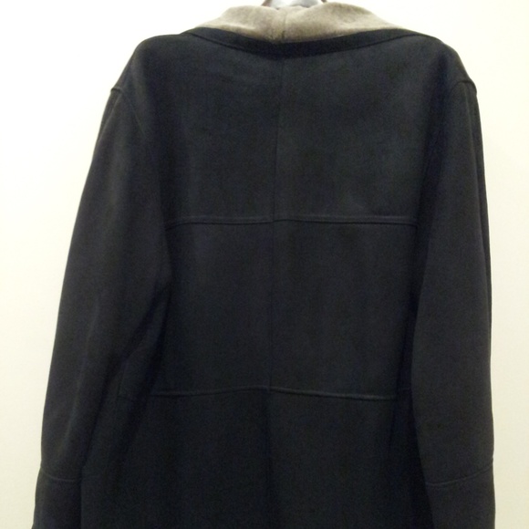 Rafel NY Shearling Fur Lamb Leather Car Coat Sz 44 - Picture 7 of 8